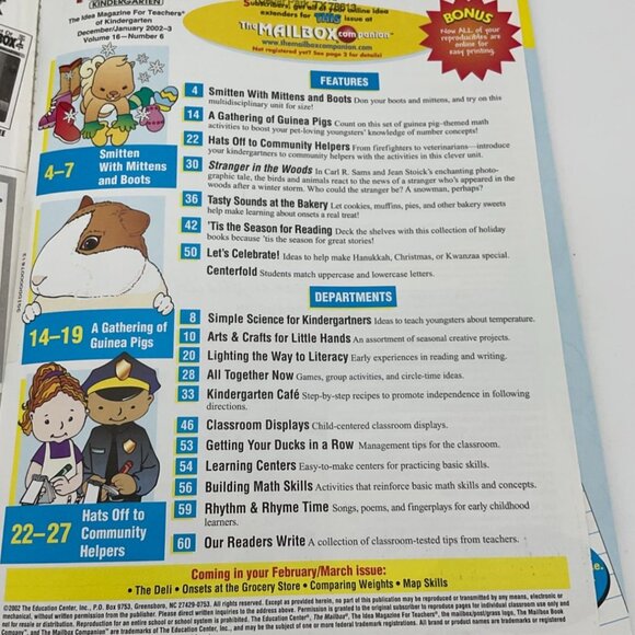The Mailbox Idea Magazine For Teachers Kindergarten Dec/Jan 2002-3 - Picture 3 of 3